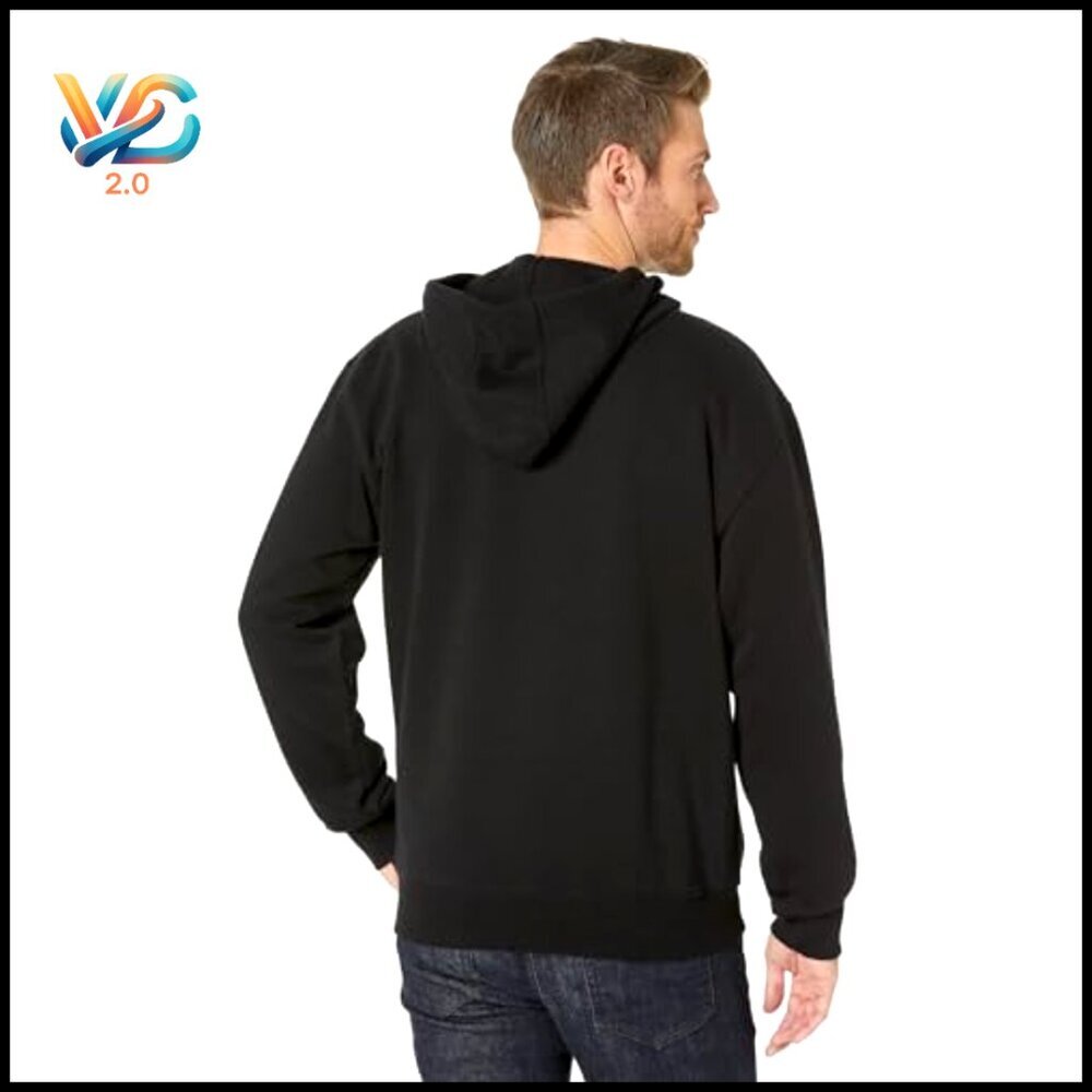 Big Tall Full Zip Fleece Hoodie with Hidden Pocket - Picture 4 of 5